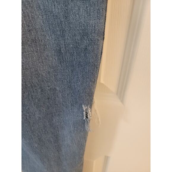 GAP Denim Overalls Women L Large Bib Slouchy Distressed Casual Blue Jean Y2K 90s - Picture 9 of 11